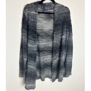 EILEEN FISHER Ombre Stripe Open Front Cardigan Sweater XL